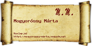 Mogyoróssy Márta névjegykártya