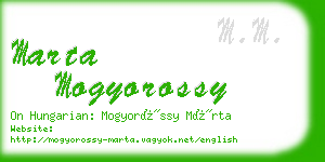 marta mogyorossy business card